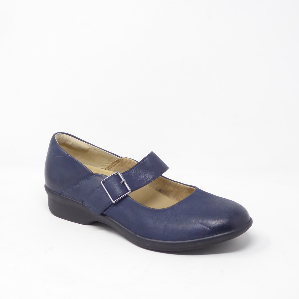 Dansko Collette Womens Mary Jane Shoes Navy Blue Leather Buckle Strap 38 / 7.5